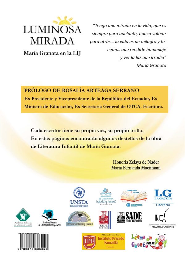 EBOOK - Luminosa mirada: María Granata en la LIJ - Honoria Zelaya de Nader / María Fernanda Macimiani - Imagen 2